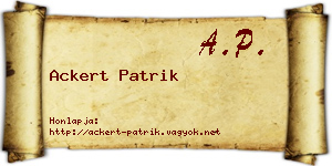 Ackert Patrik névjegykártya