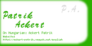 patrik ackert business card